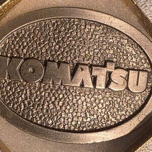 Vintage 1997 Metal Belt Buckle, Komatsu, Tractor, Bulldozer, Construction, AG